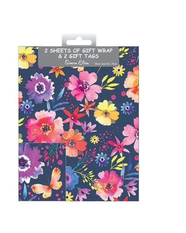 Simon Elvin Folded Wrap & Tags Floral Pink