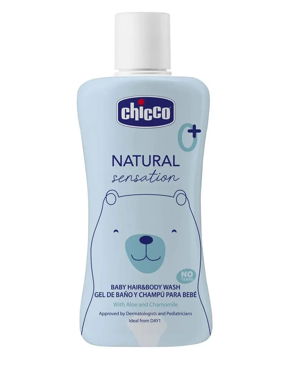 Chicco Natural Sensation Baby Hair & Body Wash No Tears 200 Ml Age- Newborn & Above