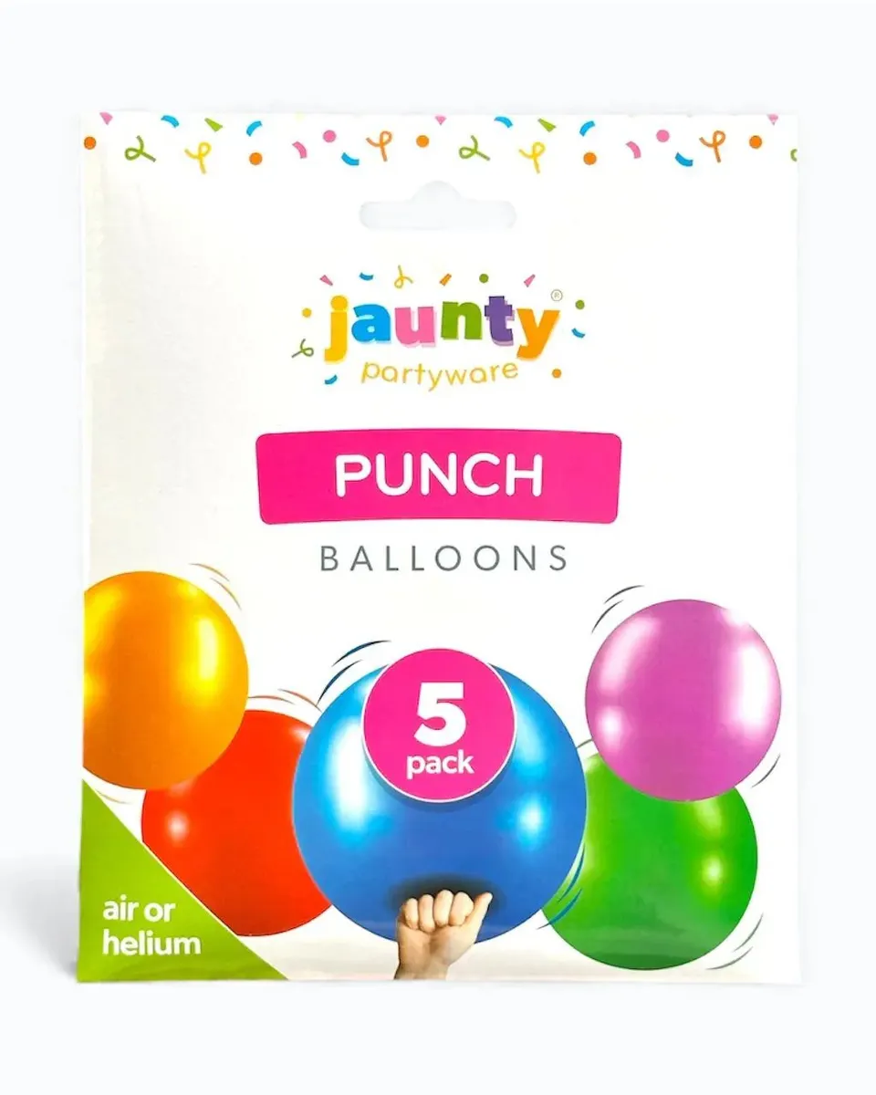 Jaunty Assorted Colour Punch Balloons 5Pcs