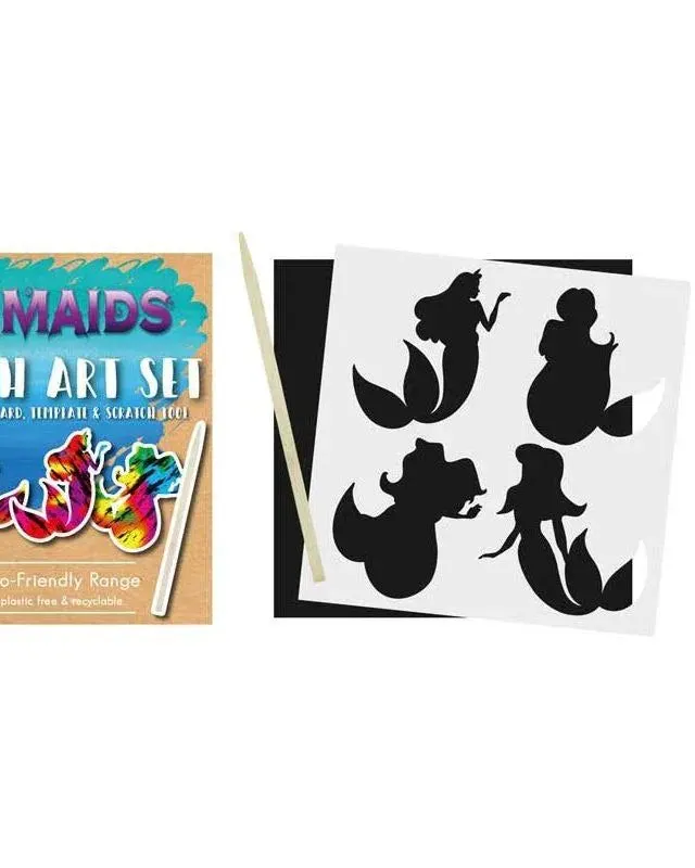 Pibi Magic Colour Scratch Eco Set Mini Mermaid 8.5 X 8.5 Cm Age-3 Years & Above
