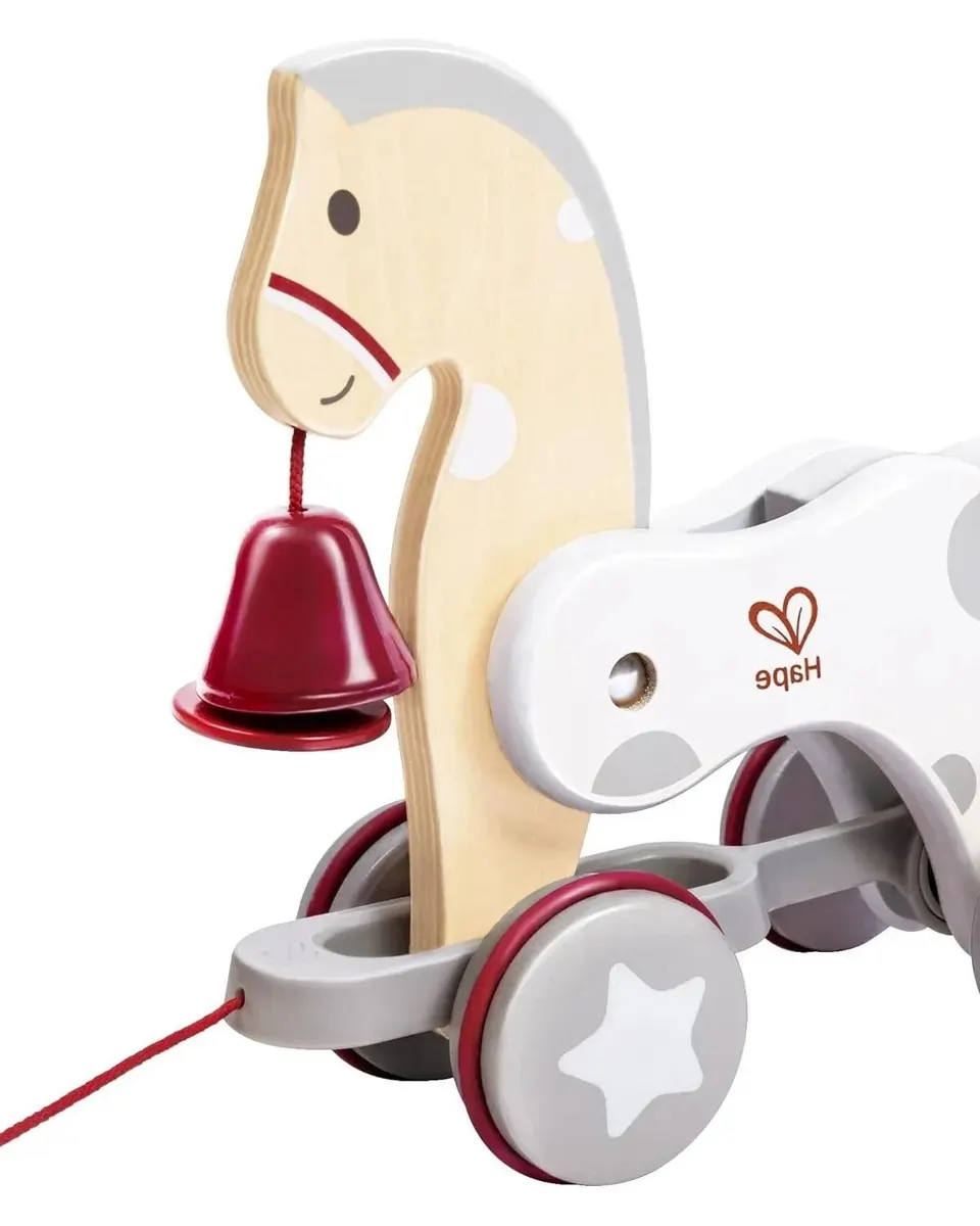 Hape Pony Pull Along Lids Toy Multicolor Age- 12 Months & Above