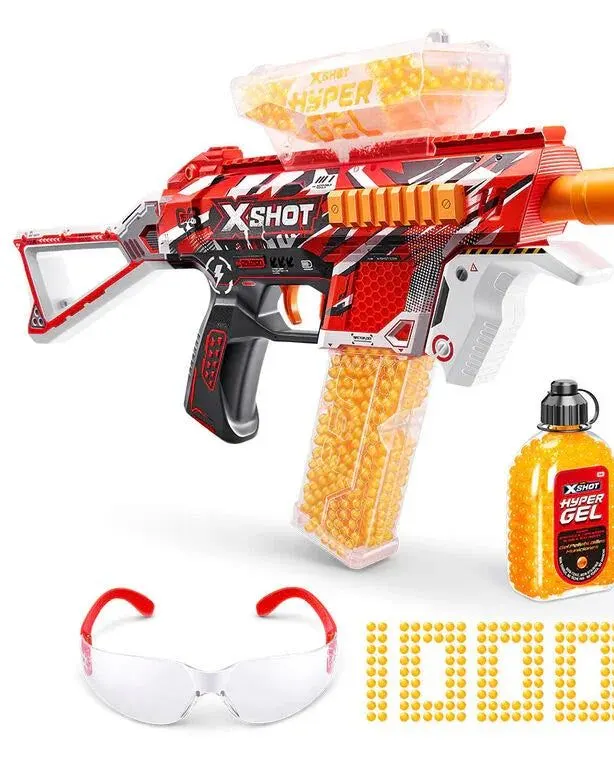 Zuru X-Shot Hyper Gel Trace Fire Blaster (10,000 Hyper Gel Pellets) Multicolor Age- 8 Years & Above