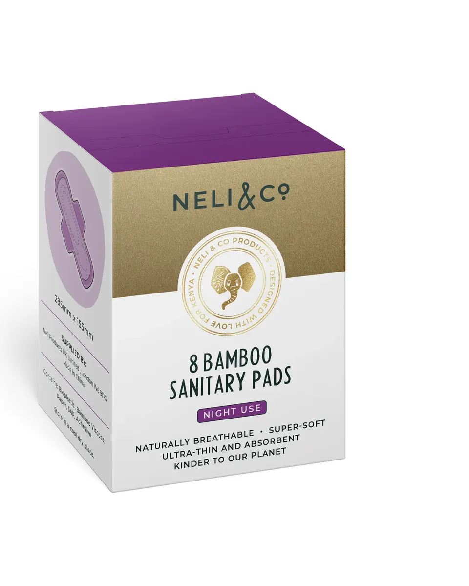 Neli & Co Bamboo Sanitary Pads Pack of 8 Night Use