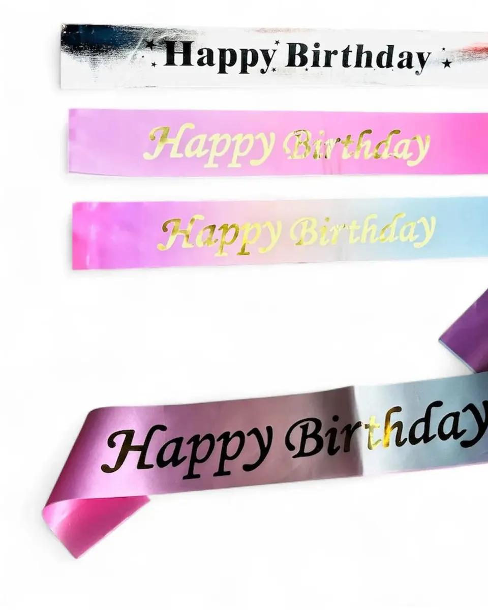 Party Time Happy Birthday Sash Assorted Colour