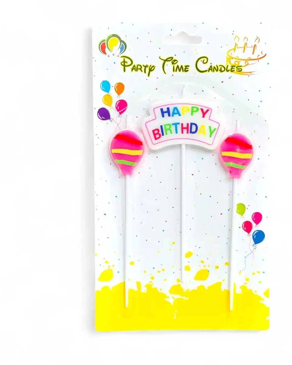 Party Time Cute Pink Candles Pack of 3 14732