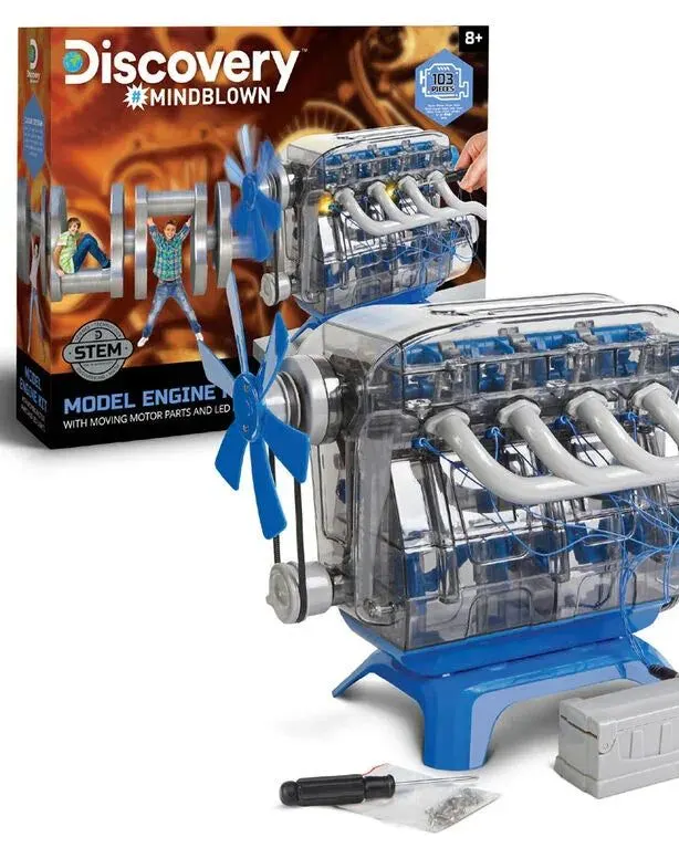 Discovery Toy Kids Model Engine Kit Blue Age- 8 Years & Above