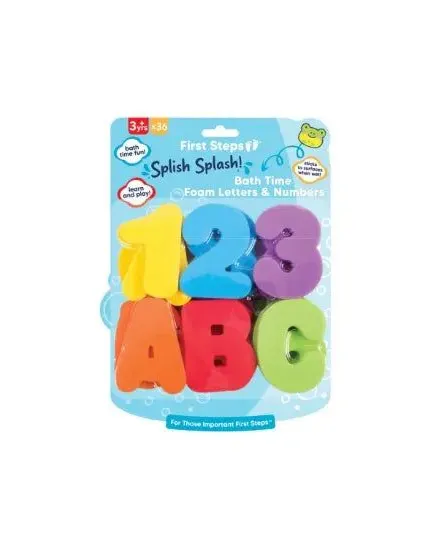 First Steps Assorted Colour Bath Time Foam Letters & Numbers