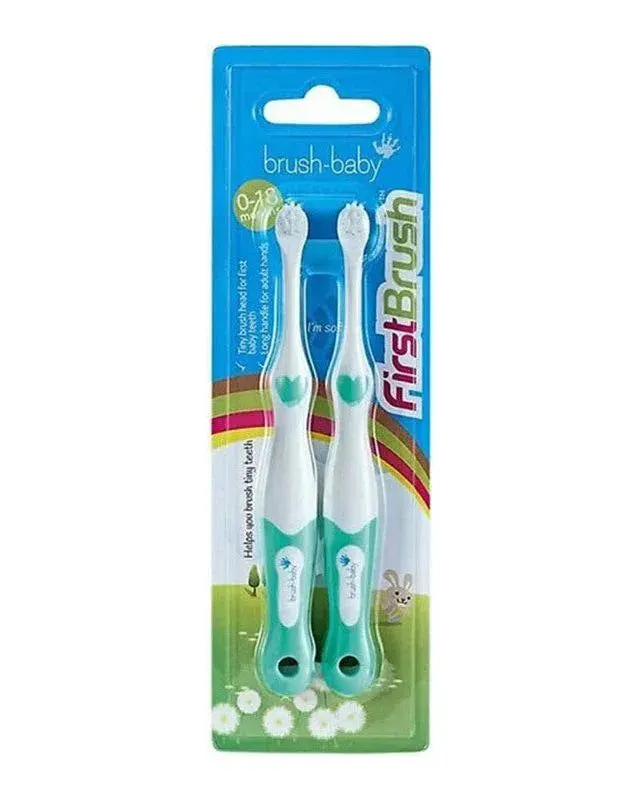 Brush Baby 2 Piece First Brush for Kids Teal Age- 12 Months & Above