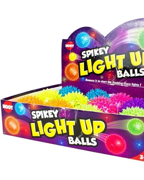Hoot Spikey Light Up Balls Assorted Colours Cdu Age-3 Years & Above