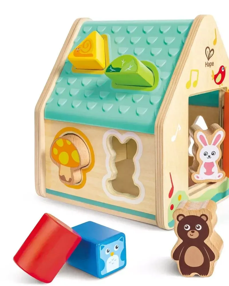 Hape Kids 2-in-1 Critter House Shape Sorter Montessori Toy Age- 12 Months & Above