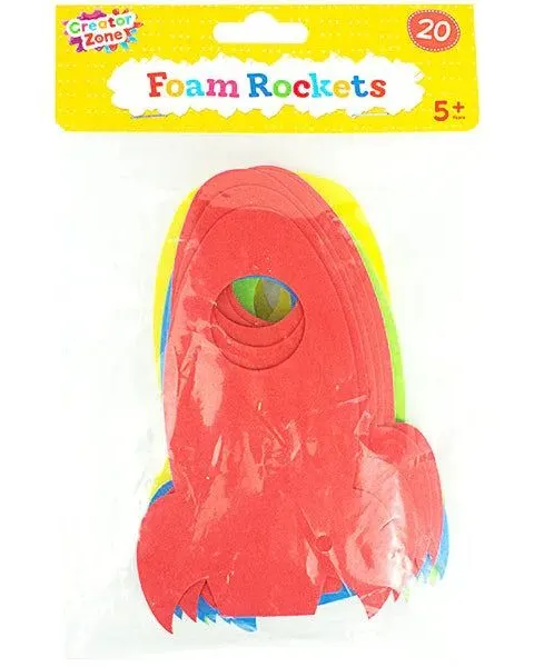 Creator Zone Assorted Colour Foam Rockets 20 Pack Age-3 Years & Above