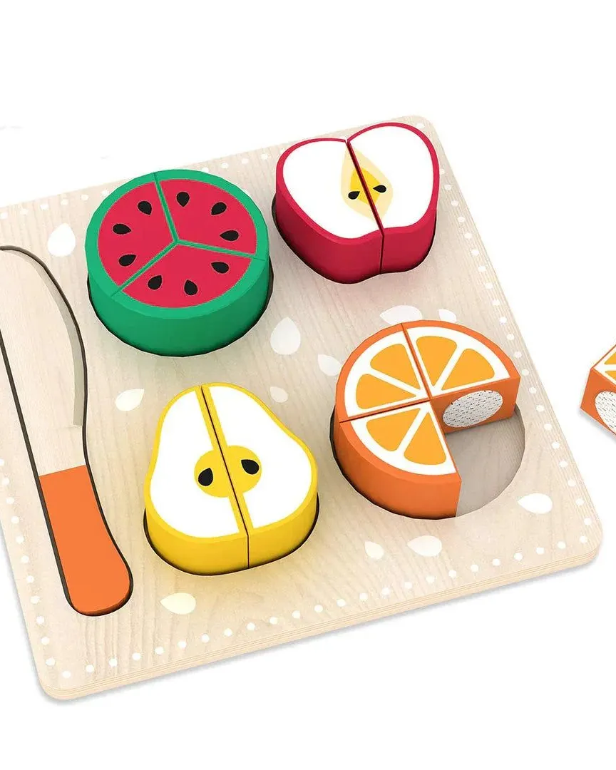 Acool Toys Wooden Fruit Cutting Roleplay Set of 6 (AC7330) Multicolor Age- 18 Months & Above