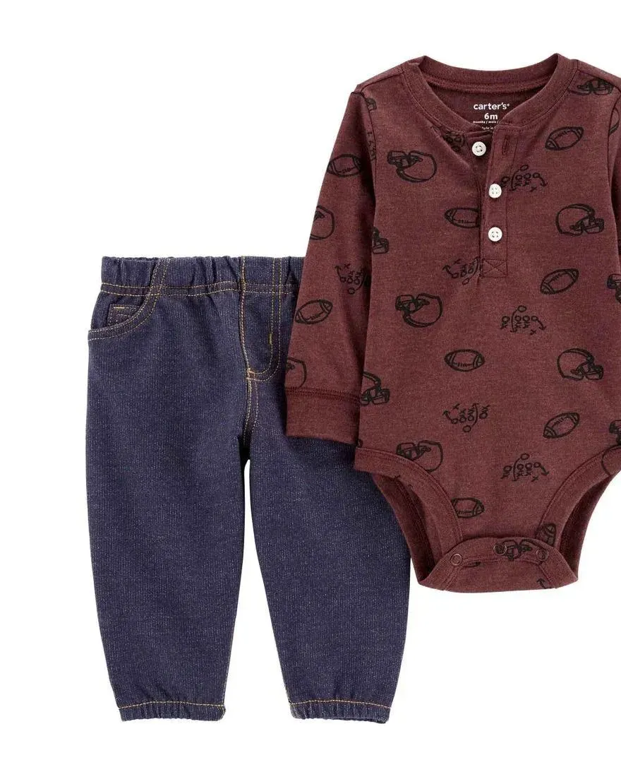 Carter's Infants Boys 2-Piece Football Bodysuit Pant Set 1N961510
