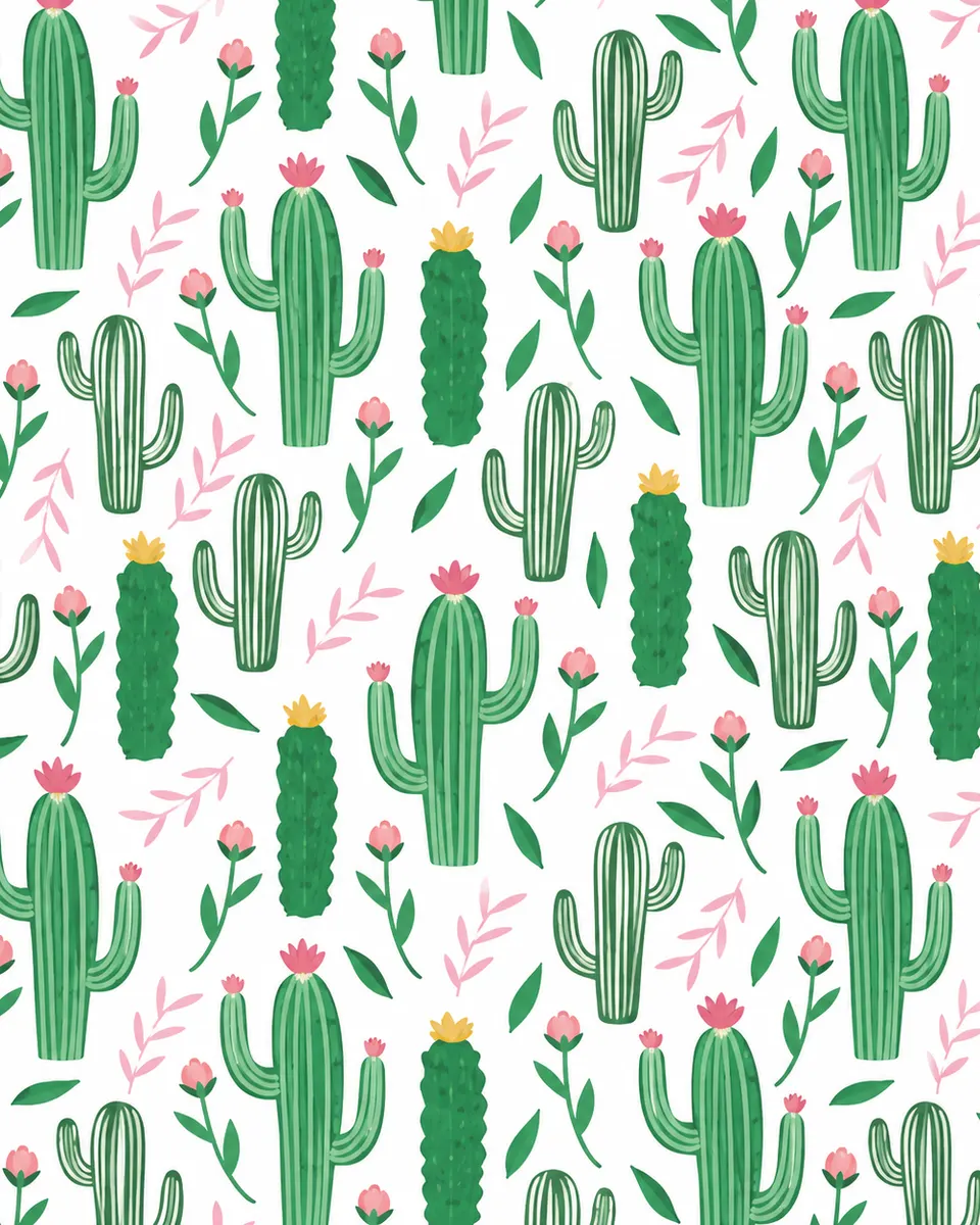Pibi Cactus Themed Gift Wrapping Paper 50 x 70 cm MulticolorCactus