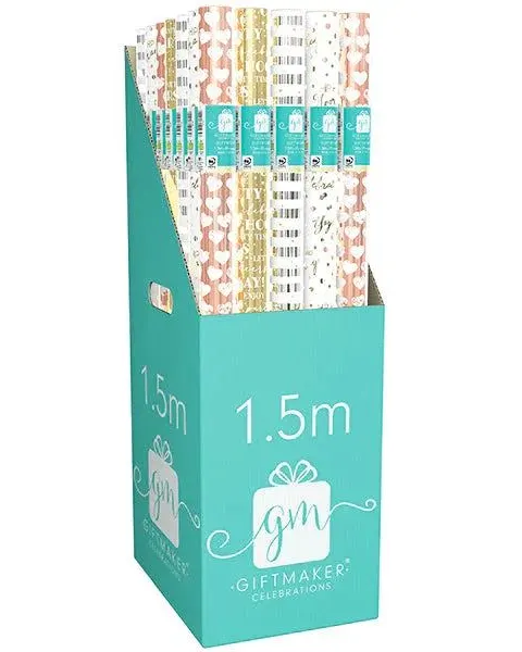 Giftmaker Celebrations Gift Wrap Assorted 1.5M Cdu Age- Newborn & Above