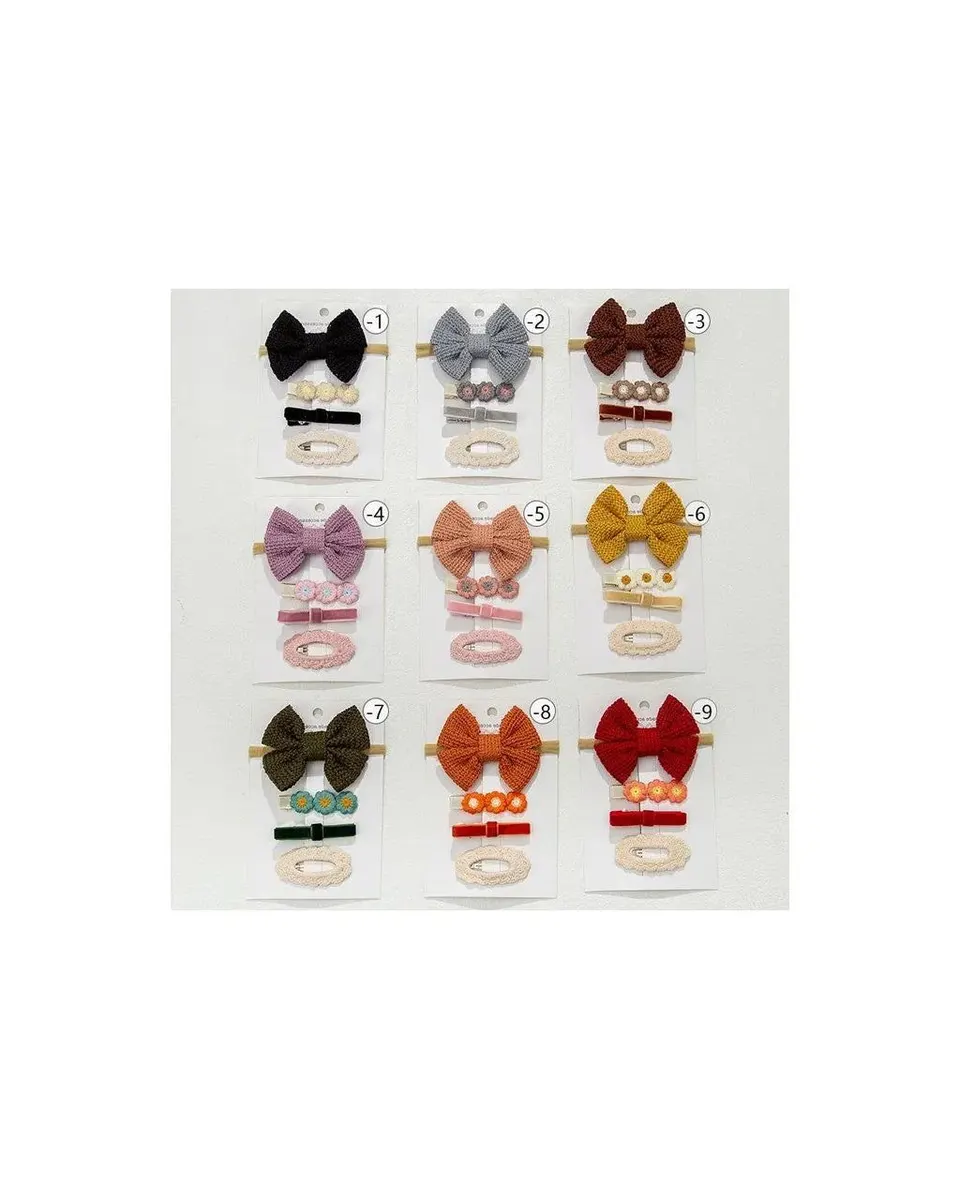Pibi Crochet Hair Clip & Bow Set of 4 Dp104 Assorted Multicolor Age- Newborn & Above