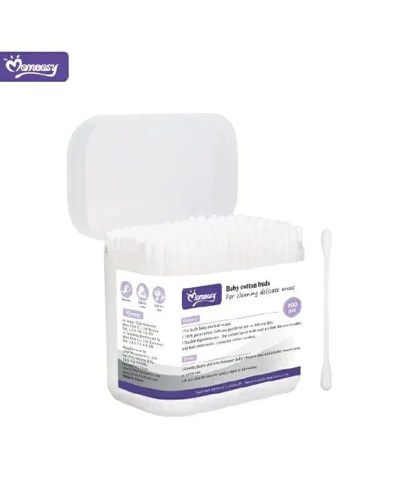Momeasy Cotton Buds with Can pack of 200 46018 Age- 6 Months & Above