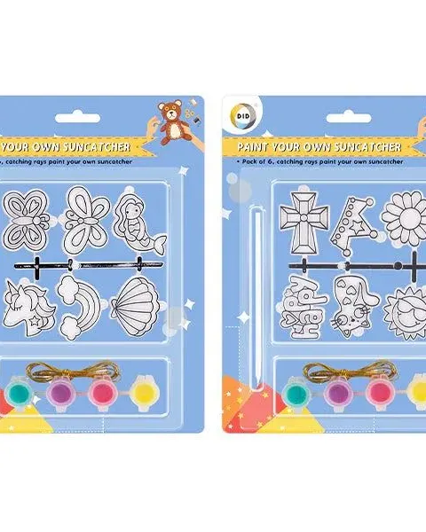 Pibi Did Paint Your Own Suncatcher 6 Pack Assorted Age-3 Years & Above