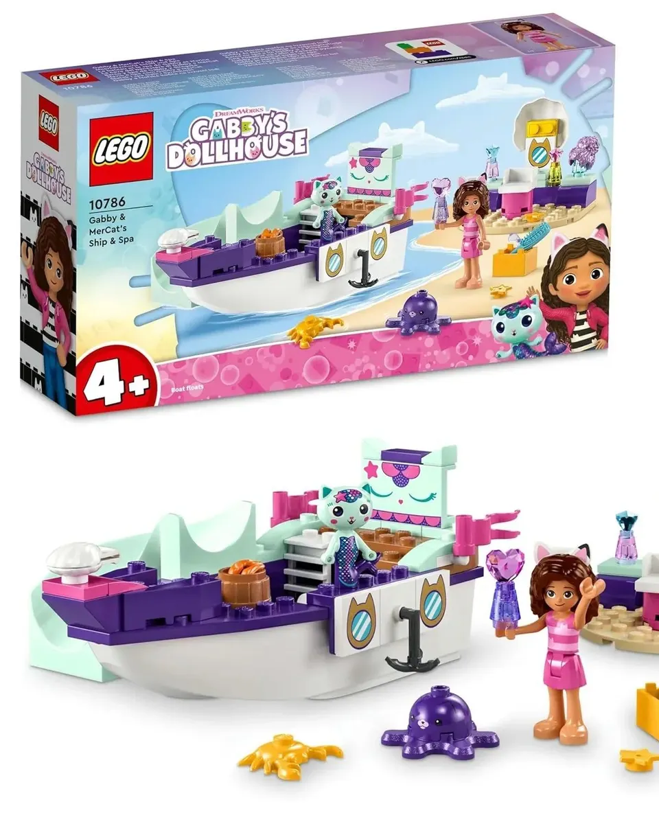 Lego Gabby & MerCat's Ship & Spa Building Blocks Multicolor Age- 4 Years & Above