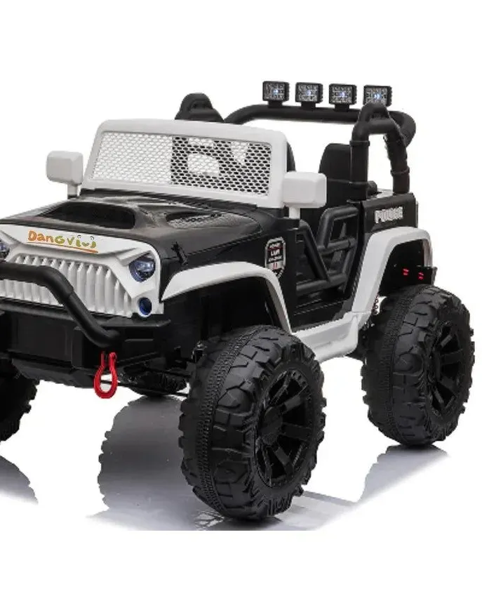 Pibi 12 V 2 Seater Electric Police Jeep Car Black JC666 Black/White Age- 3 Years & Above
