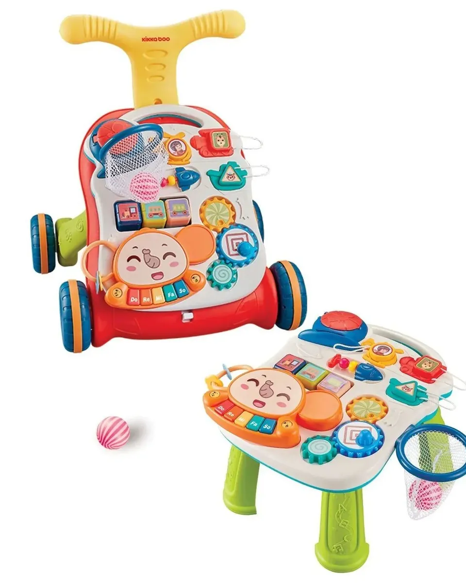 Kikkaboo 3-In-1 Play & Grow Walker, Activity & Hanging Play Table Red Age-12 Months & Above