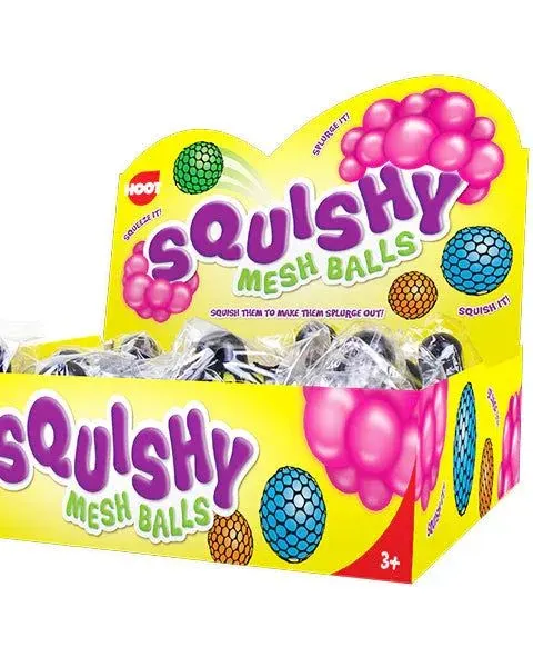 Hoot Squishy Mesh Ball Assorted Colours Cdu Age-3 Years & Above