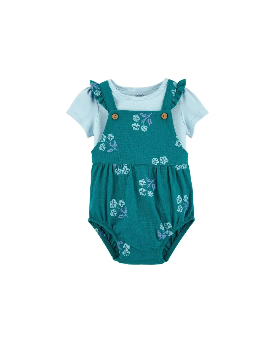 Carter's Infants Girls 2-Piece Tee & Bubble Romper Set 1N586110