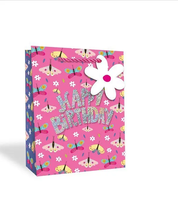 Girls Butterflies Medium Gift Bag