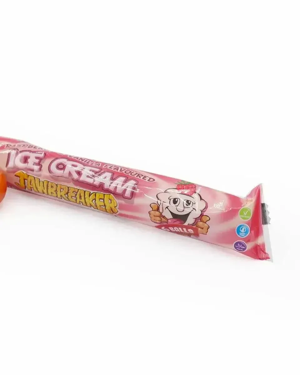 Zed Candy Raspberry & Vanilla Ice Cream Jawbreaker Candy Pack of 6 Age- 4 Years & Above