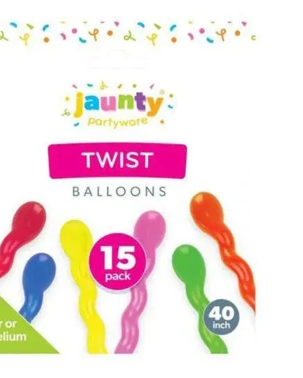 Jaunty 40" Assorted Colour Twist Balloons 15 Pack