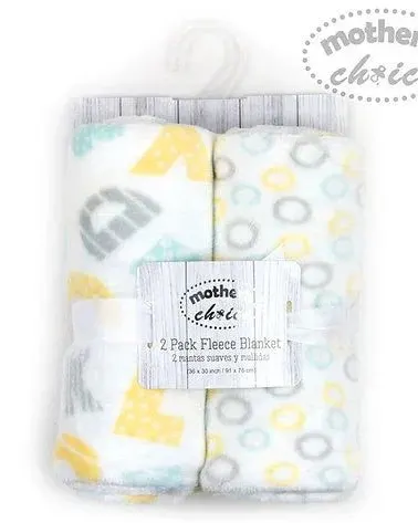Motherschoice 2-Pack Printed Fleece Blanket Age- Newborn to 4 Years Multicolor IT3500
