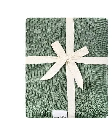 Infancie Organic Baby Knitted Shawl Blanket (80x110cm) Olive Green IT5076