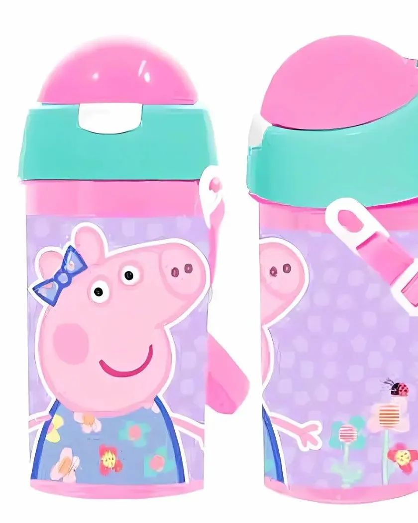 Peppa Pig Flip-Top Straw Water Bottle Age- 3 Years & Above