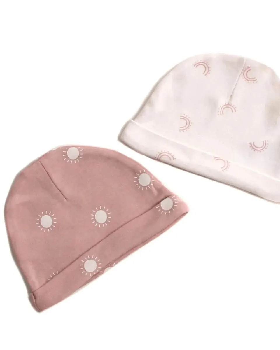 Mother's Choice Baby Cap Pack of 2 Pink IT11013 Age- Newborn & Above