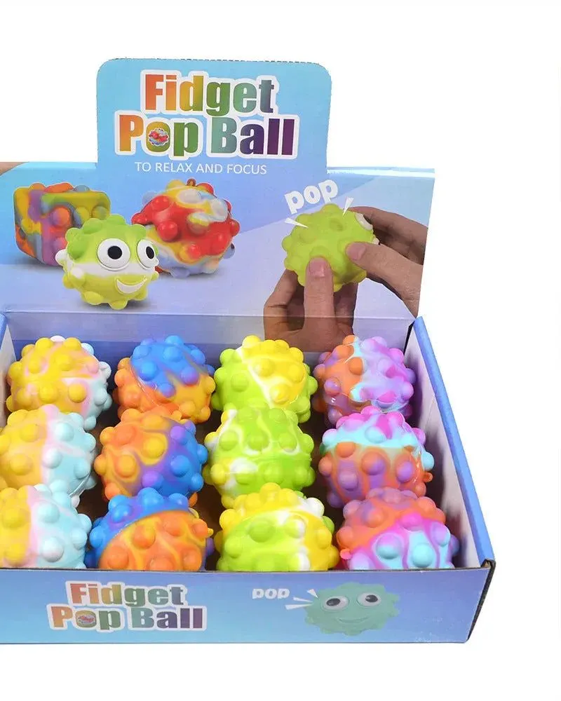 Pibi Fidget Pop Ball Squishy Toy (6.5 x 6.5 Cm) Assorted Multicolor Age- 3 Years & Above