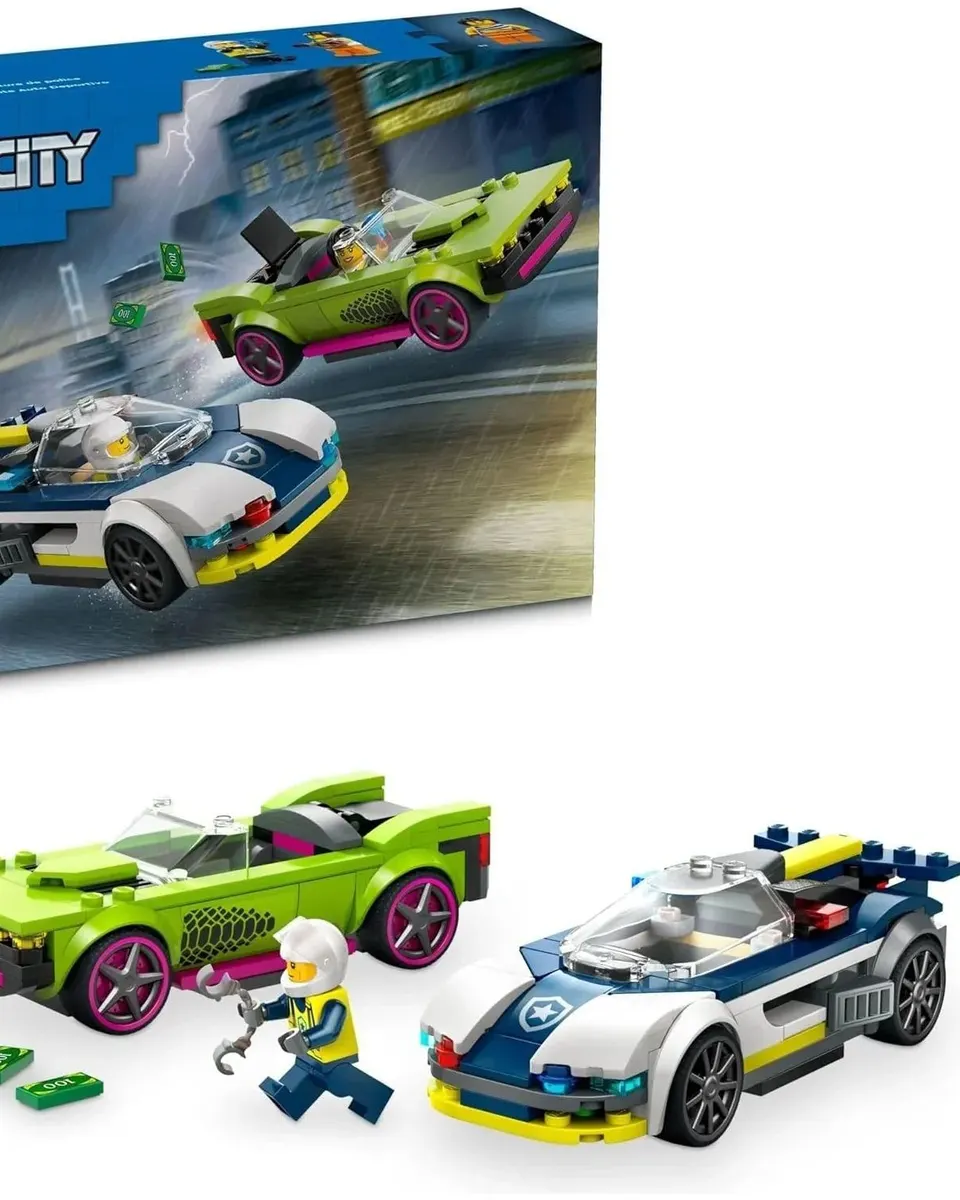 Lego Police Car and Muscle Car Chase Building Blocks Multicolor Age- 6 Years & Above