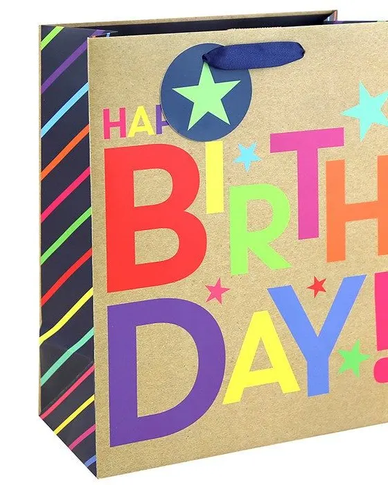 Eurowrap Birthday Text Large Gift Bag
