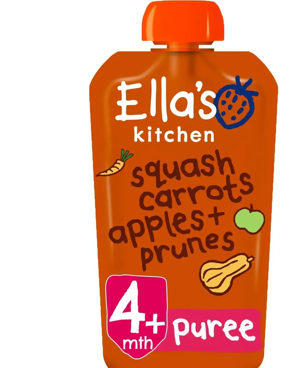 Ella's Kitchen Organic Butternut Squash Carrots Apples+Prunes Baby Pouch 120 Grams #EK019 Age- 4 Months & Above