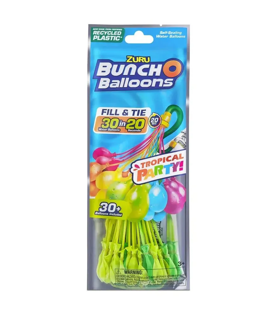 Zuru Bunch O Balloons Tropical Party 30+ Rapid-Filling Self-Sealing Water Balloons (1 Pack) 56479UQ1 Age- 6 Years & Above