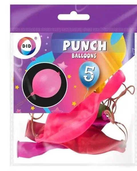 DID Punch Balloons Assorted Colour 5 Pack