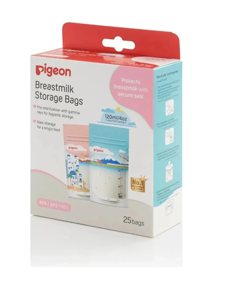 Pigeon Breastmilk Storage Bags Holidays 120ml Pack of 25