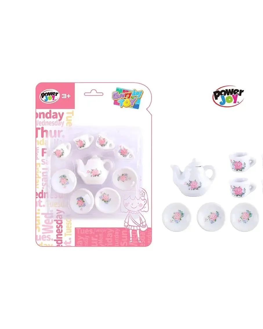 Power Joy Everyday Porcelain Tea Set 9Pcs Multicolor Age- 3 Years & Above