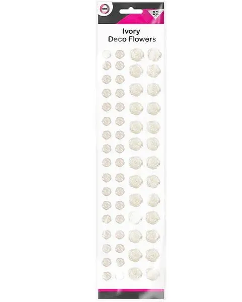 Pibi Did Assorted Ivory Deco Flowers 62 Pack Age-3 Years & Above