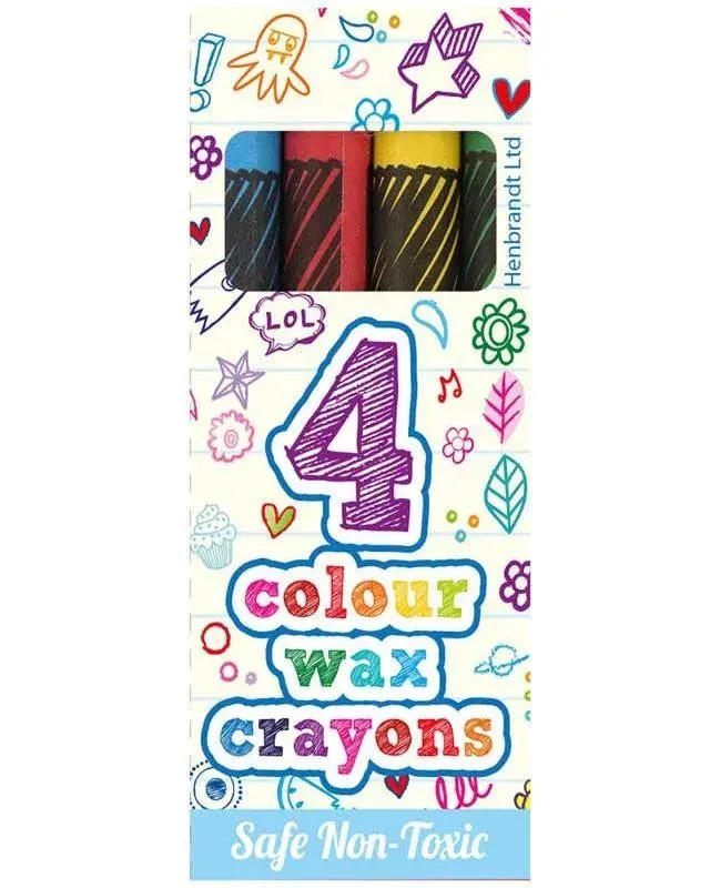 Pibi Wax Crayons 4 Pieces Box 8Cm Age-3 Years & Above