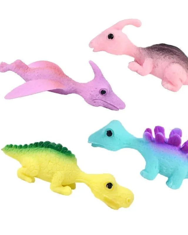 Pibi Strechable Dinosaur Fidget Squishy Toy 7.7X2.5Cm Multicolor Assorted Pack of 1 Age- 3 Years & Above