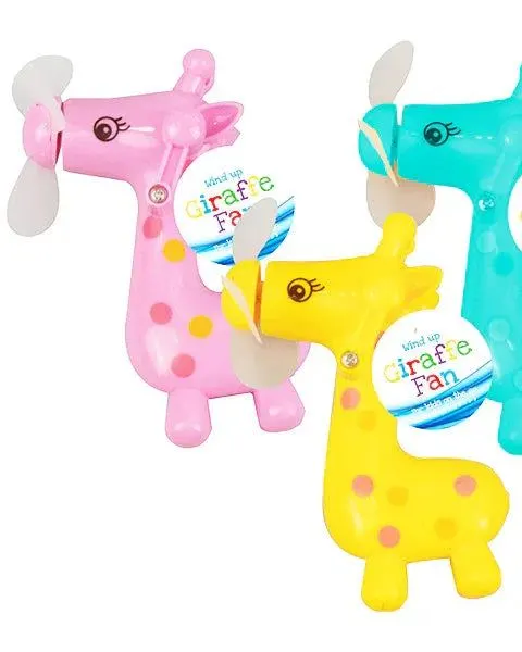 Pibi Oxycool Giraffe Wind-Up Hand Fan Cdu Assorted Colours Age-3 Years & Above