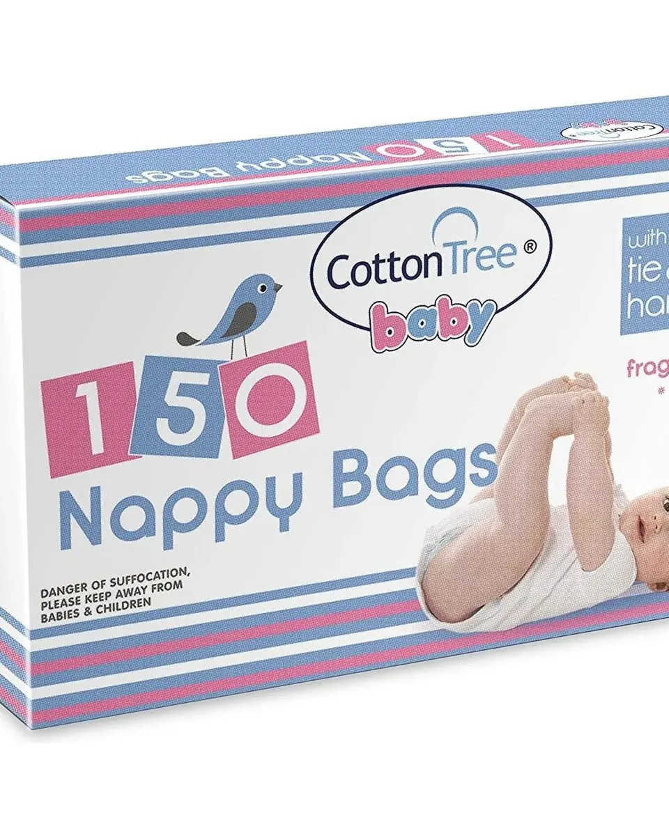 Cotton Tree 150 Baby Nappy Bags Age- Newborn & Above
