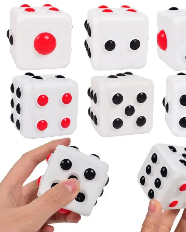 Pibi Dice Fidget Squishy Toy 6X6Cm Multicolor Assorted Pack of 1 Age- 3 Years & Above