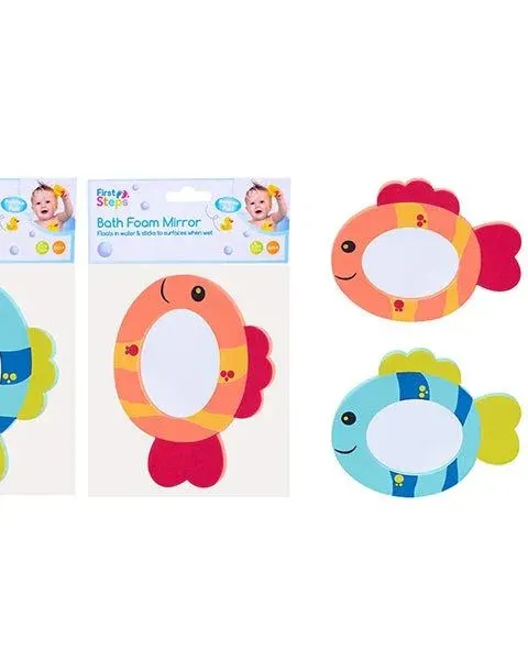Pibi First Steps Cute Fish Bath Foam Mirror 2 Assorted Age- Newborn & Above