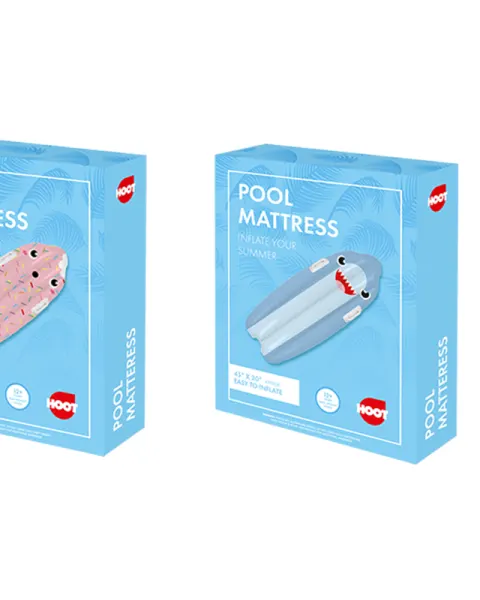 Hoot Inflatable Pool Mattress 45" X 20" Assorted Age- 3 Years and Above